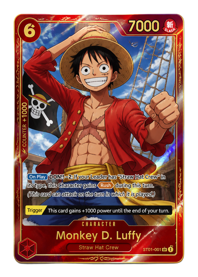 Carta coleccionable de One Piece